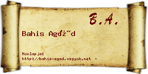 Bahis Agád névjegykártya